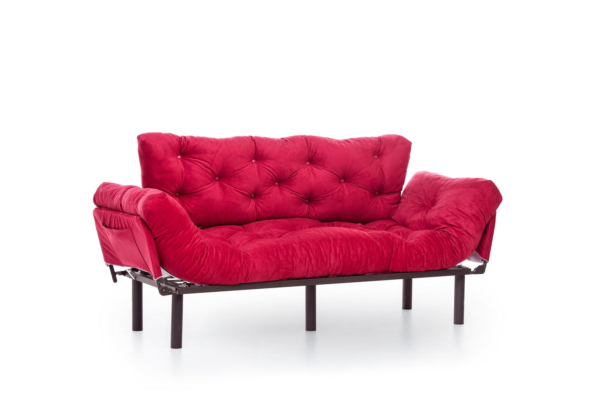 Nitta Triple Sofa Bed 3-Seater Maroon 4