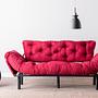 Nitta Triple Sofa Bed 3-Seater Maroon 2