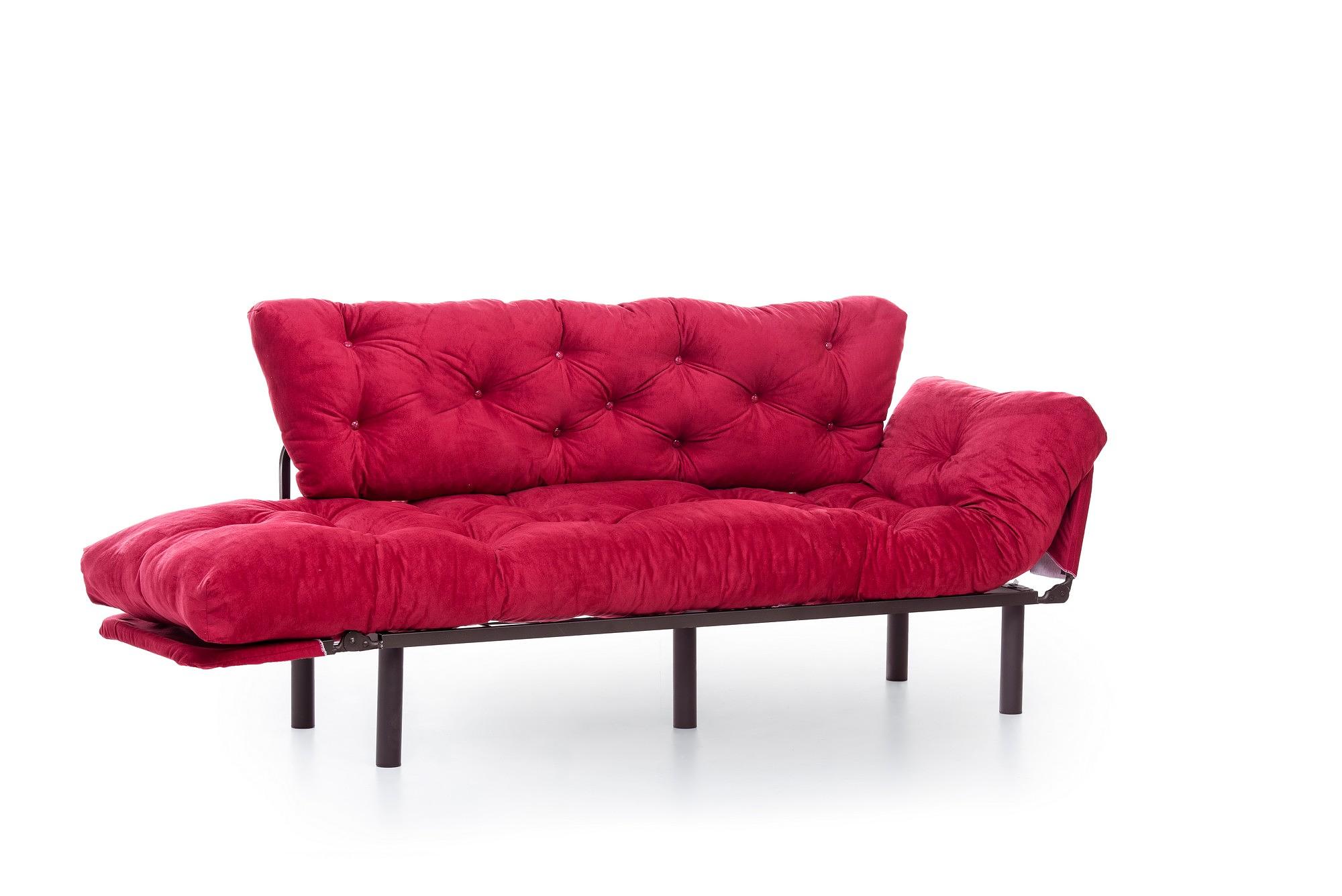 Nitta Triple Sofa Bed 3-Seater Maroon 6