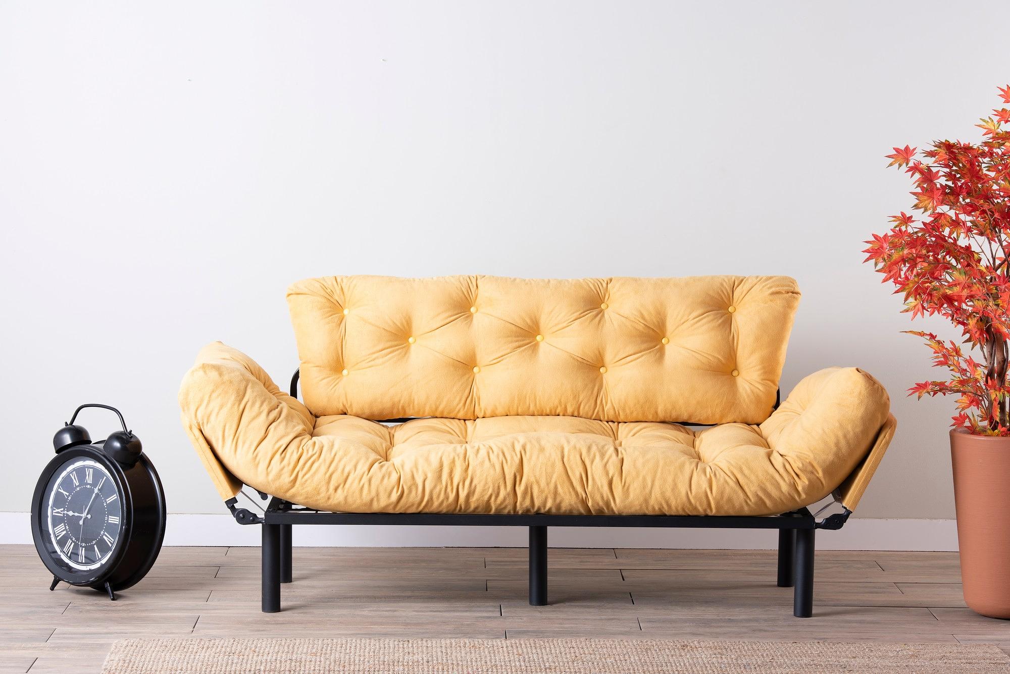 Nitta Triple Sofa Bed 3-Seater Mustard 2