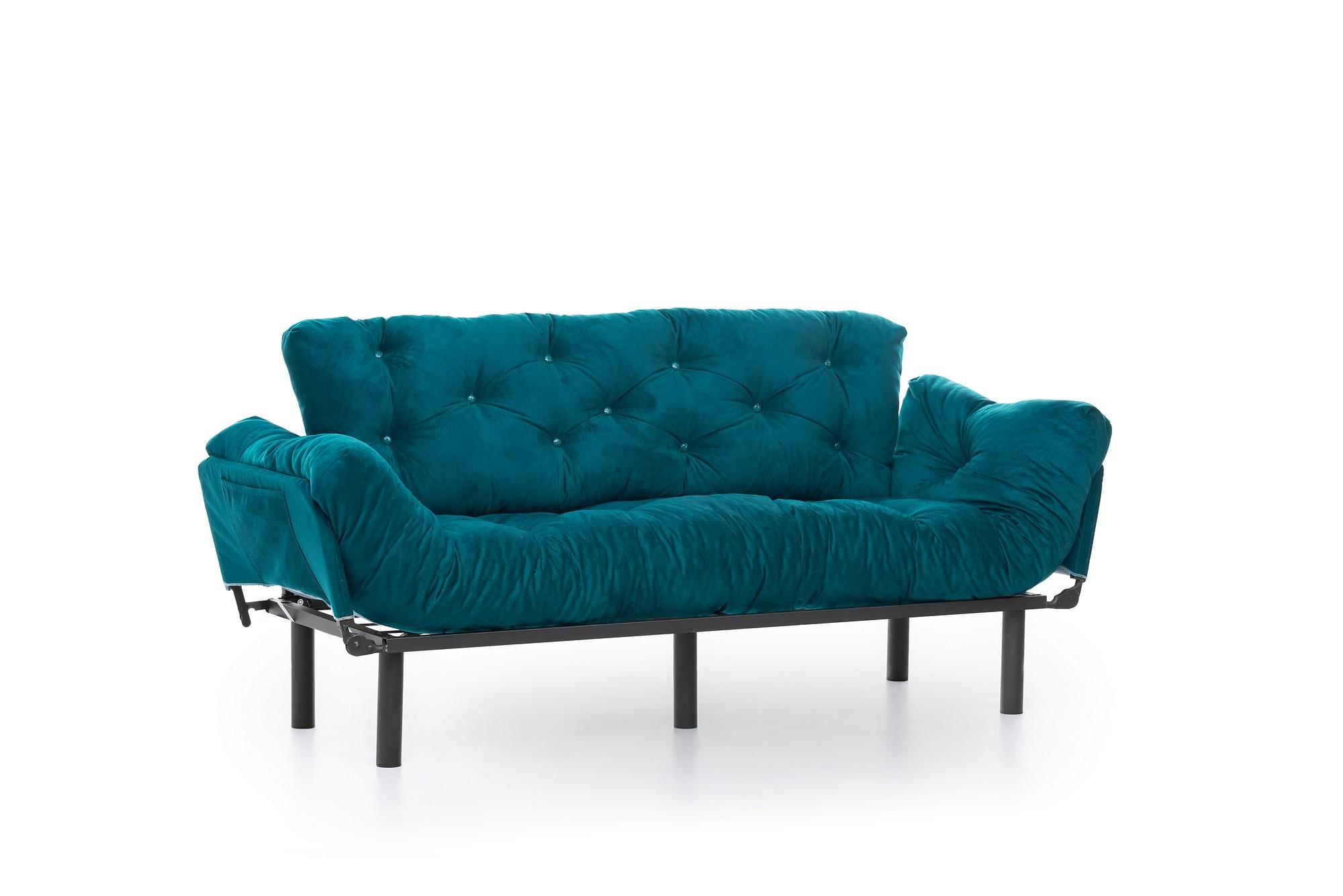 Nitta Triple Sofa Bed 3-seater petrol green 4