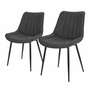 2x Upholstered chair Vegan leather Dark grey 0