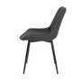 2x Upholstered chair Vegan leather Dark grey 1