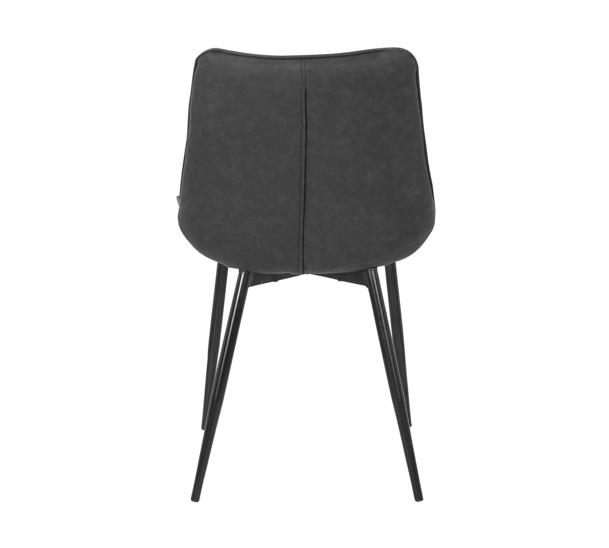 2x Upholstered chair Vegan leather Dark grey 2