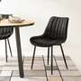 2x Upholstered chair Vegan leather Dark grey 4