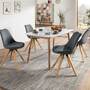 Upholstered chair ALEDAS Webstoff Cors: Dark grey brown set of 2 7