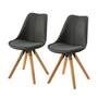 Upholstered chair ALEDAS Webstoff Cors: Dark grey brown set of 2 0