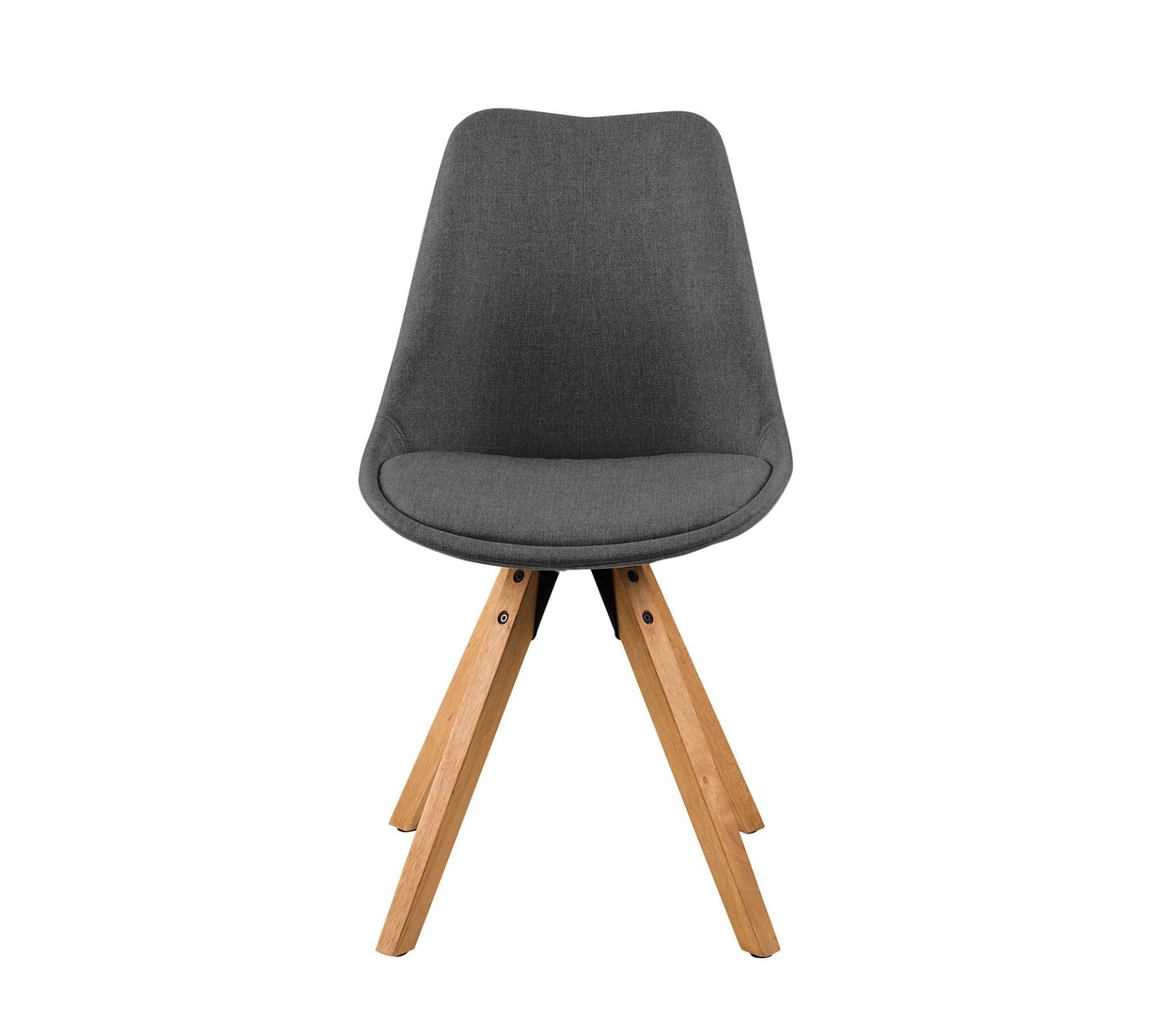 Upholstered chair ALEDAS Webstoff Cors: Dark grey brown set of 2 1