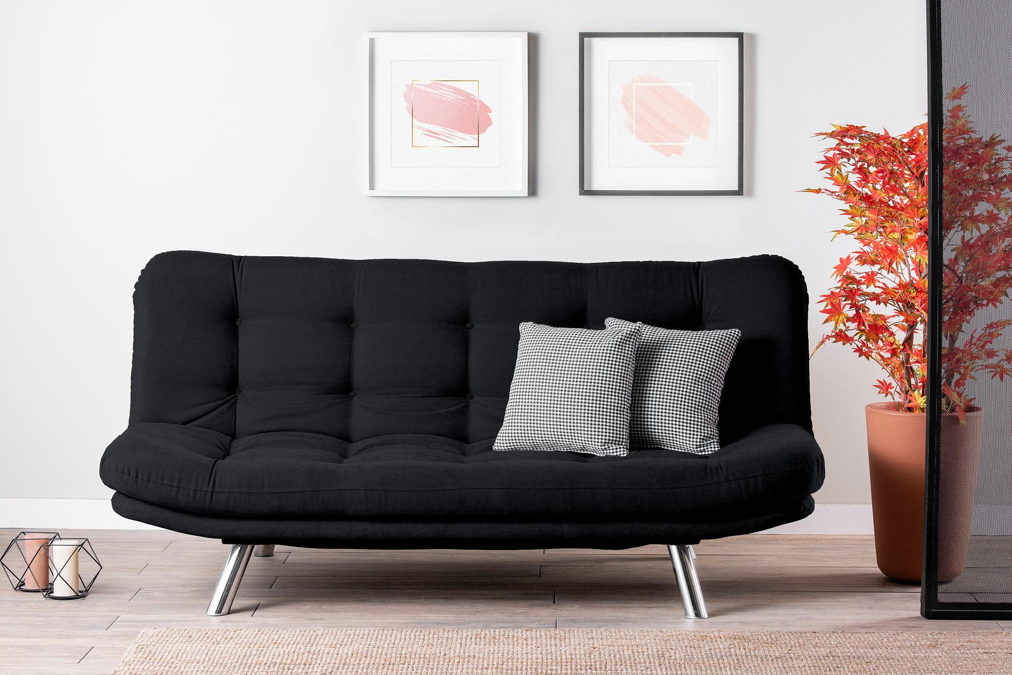 Misa Sofa Bed 3-Seater Black 1