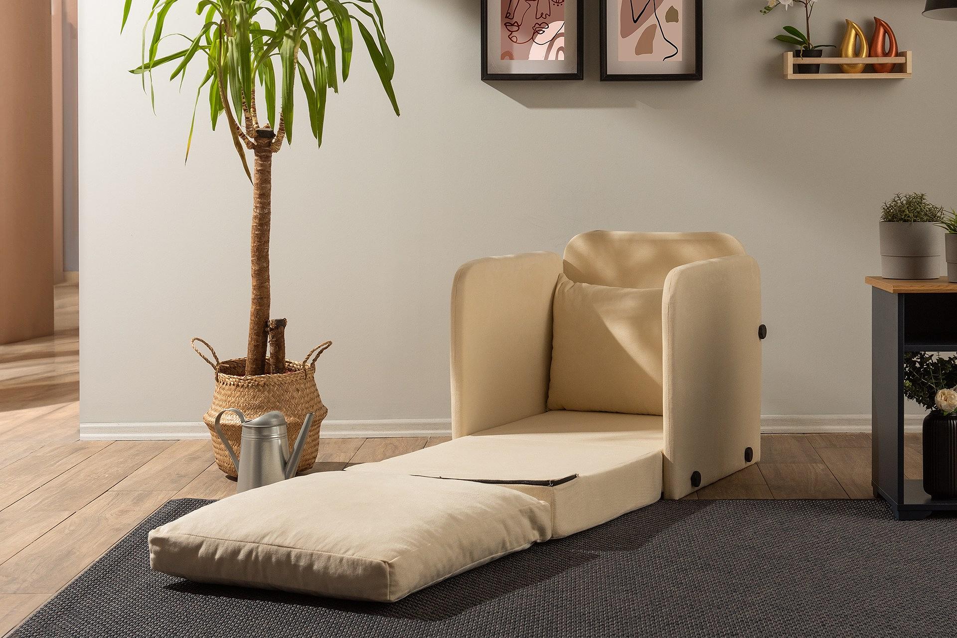 Saga Sofa Bed 1-Seater Cream 1