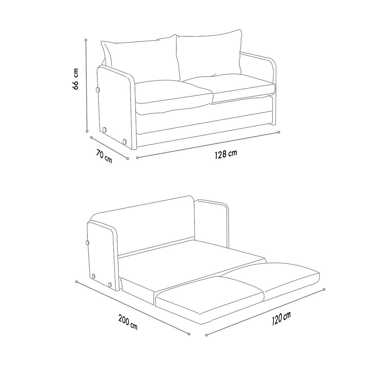 Saga Sofa Bed 2-seater Petrol Green 8