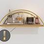 Dekoratif Wandregal Holzfurnier Gold Braun 2