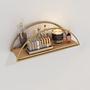 Dekoratif Wandregal Holzfurnier Gold Braun 5