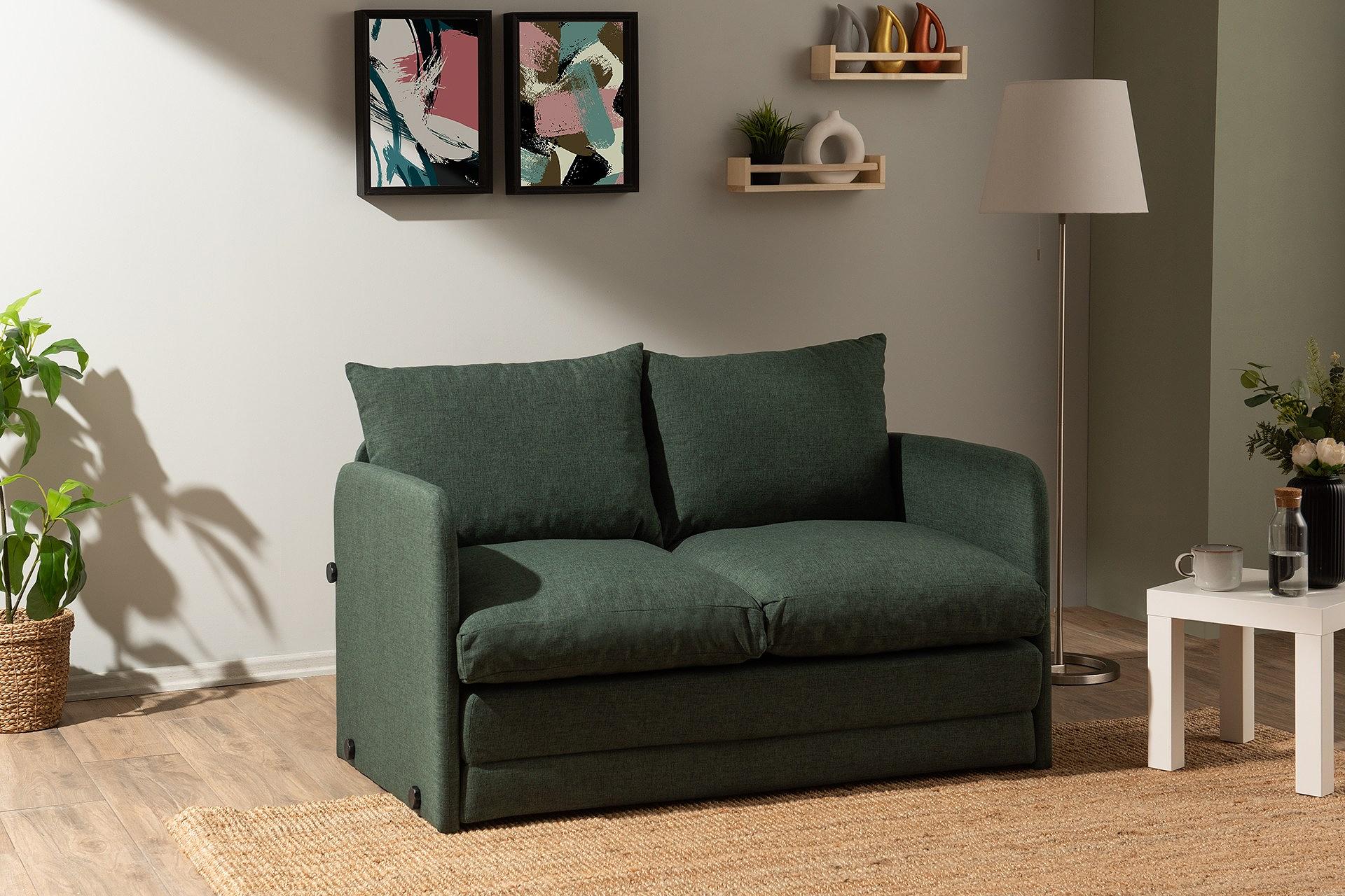 Saga Sofa Bed 2-seater Green 1
