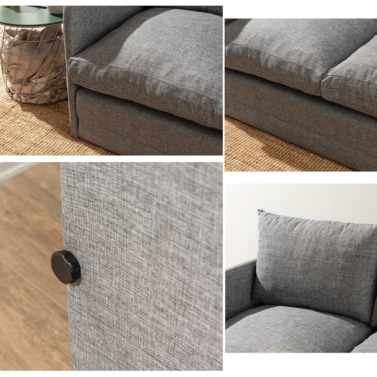 Saga Sofa Bed 2-Seater Light Grey 5