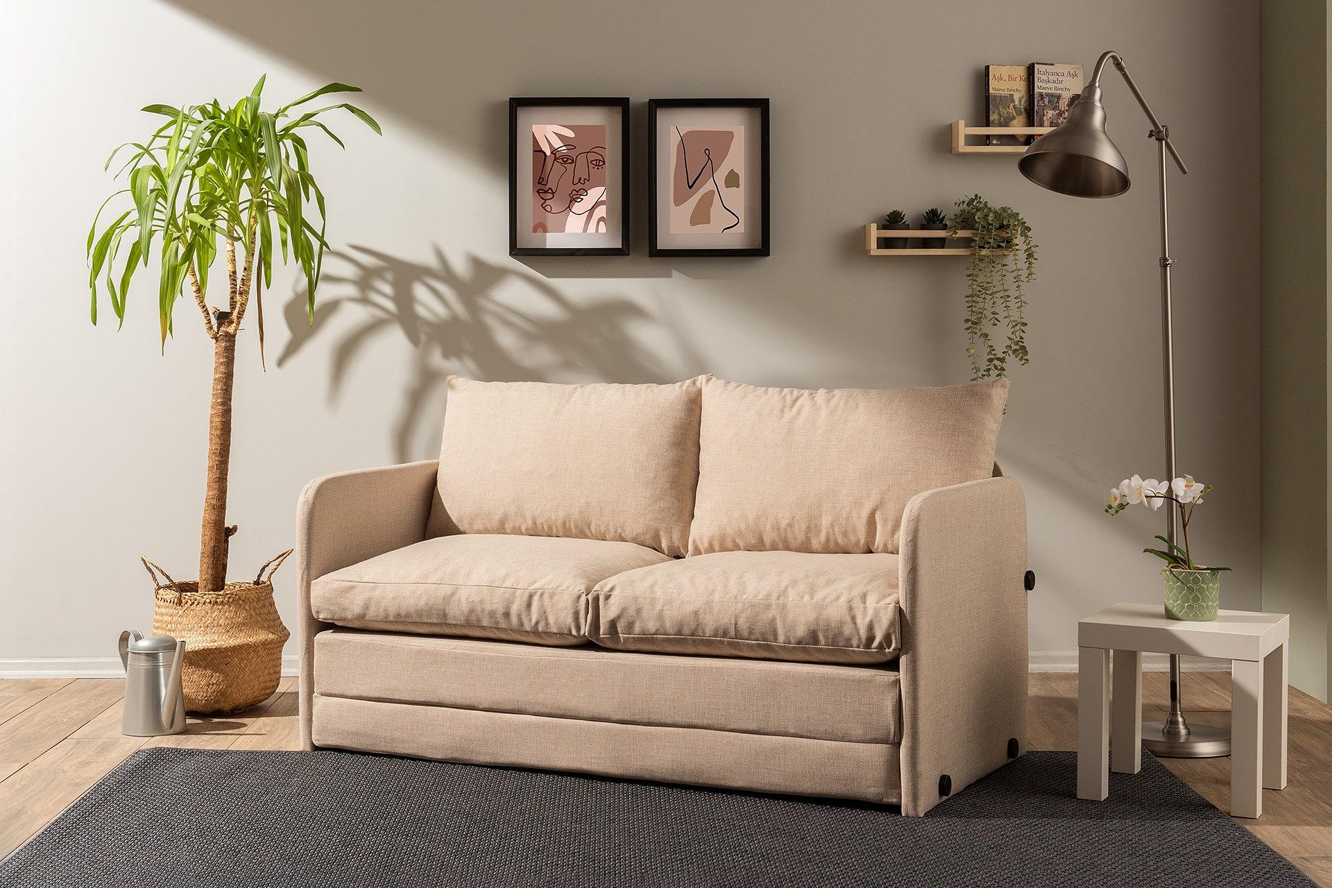 Saga Xl Sofa Bed 2-seater Beige 1