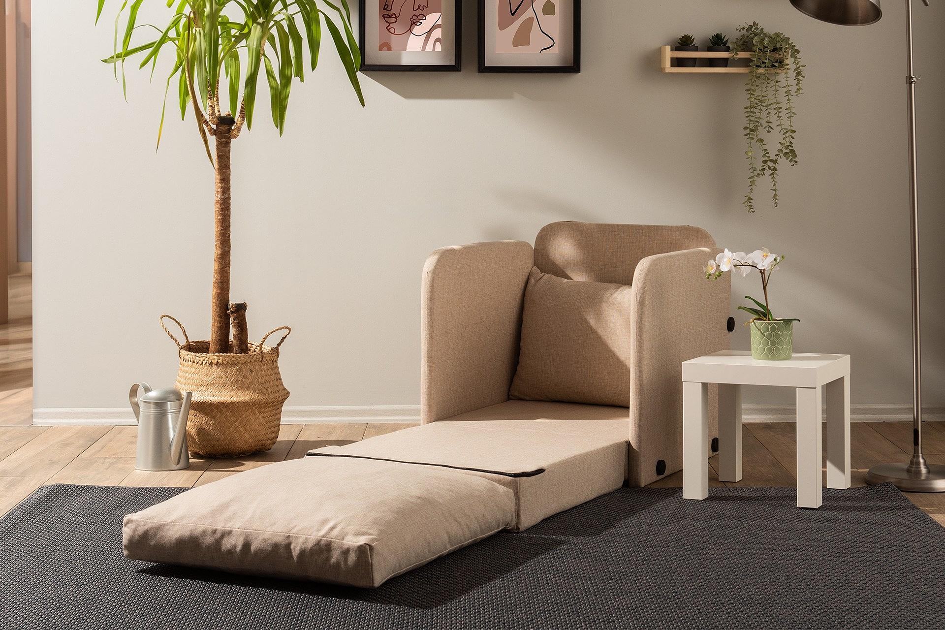 Saga Sofa Bed 1-Seater Beige 2