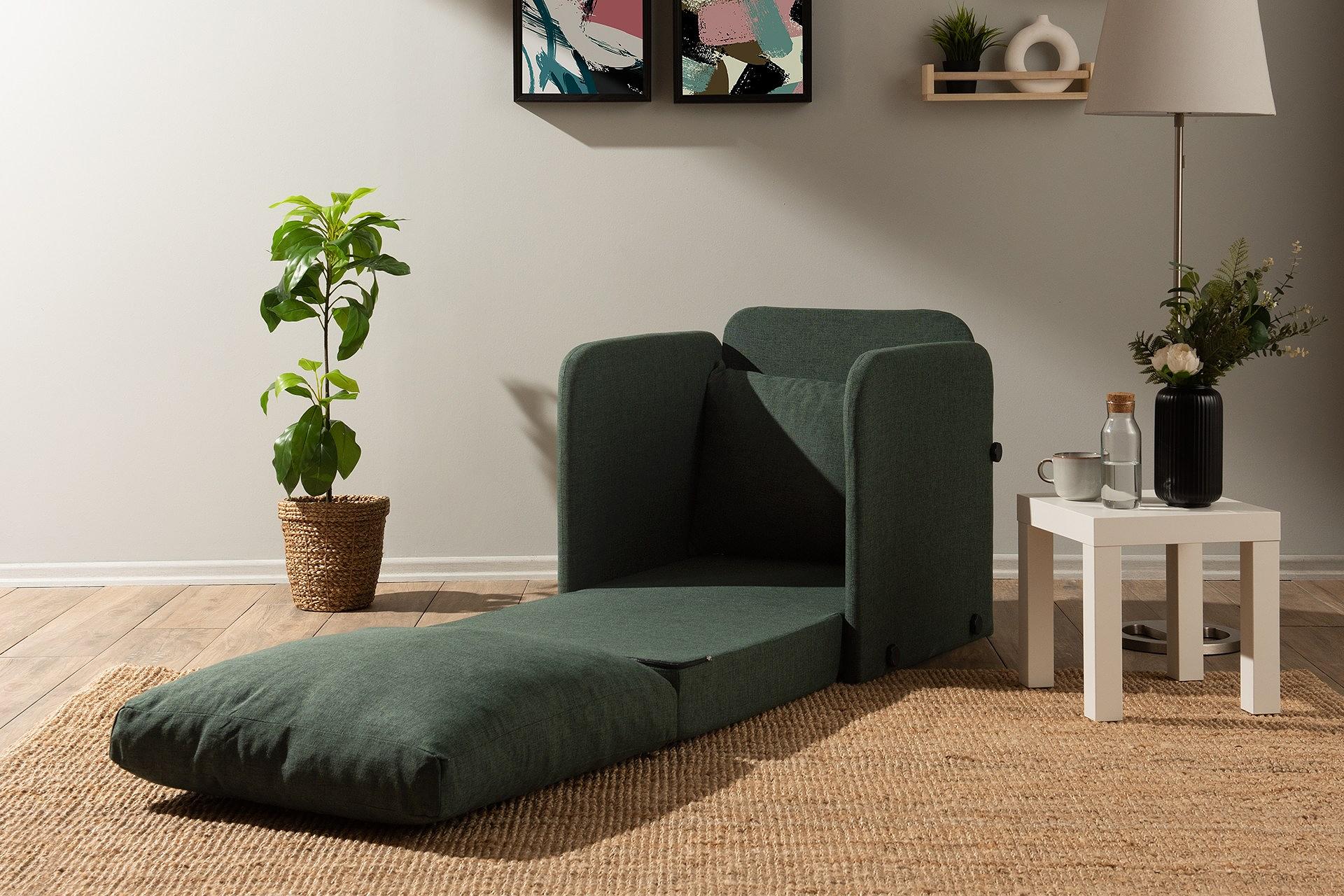 Saga Sofa bed 1-seater Green 2