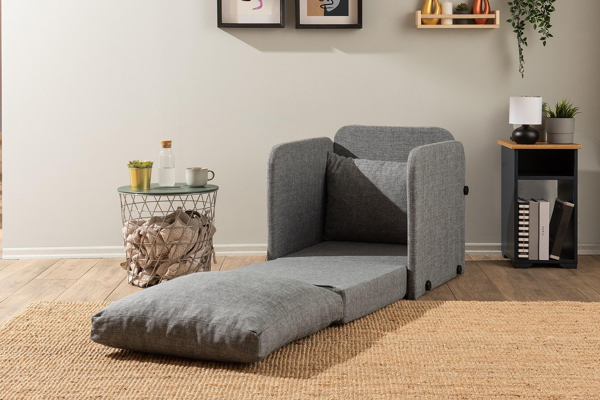 Saga Sofa Bed 1-seater Light Grey 2