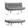 Misa Small Sofa Bed 3-seater Light Grey 9