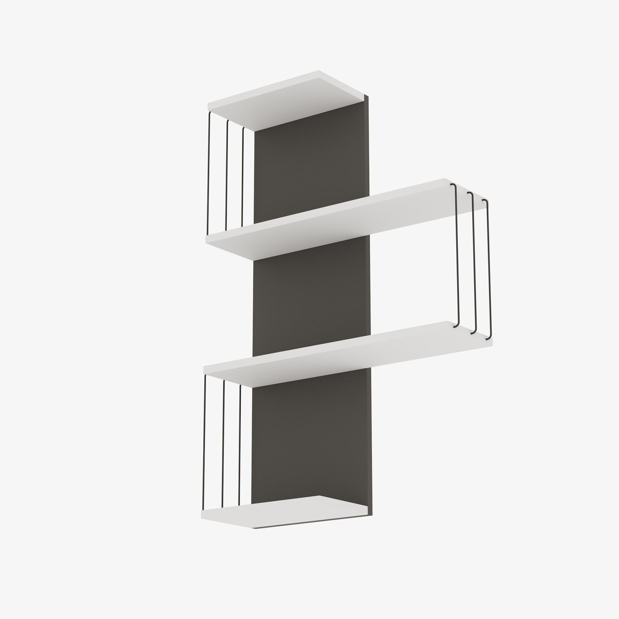 Cambel Wall shelf Wood veneer White Anthracite 4