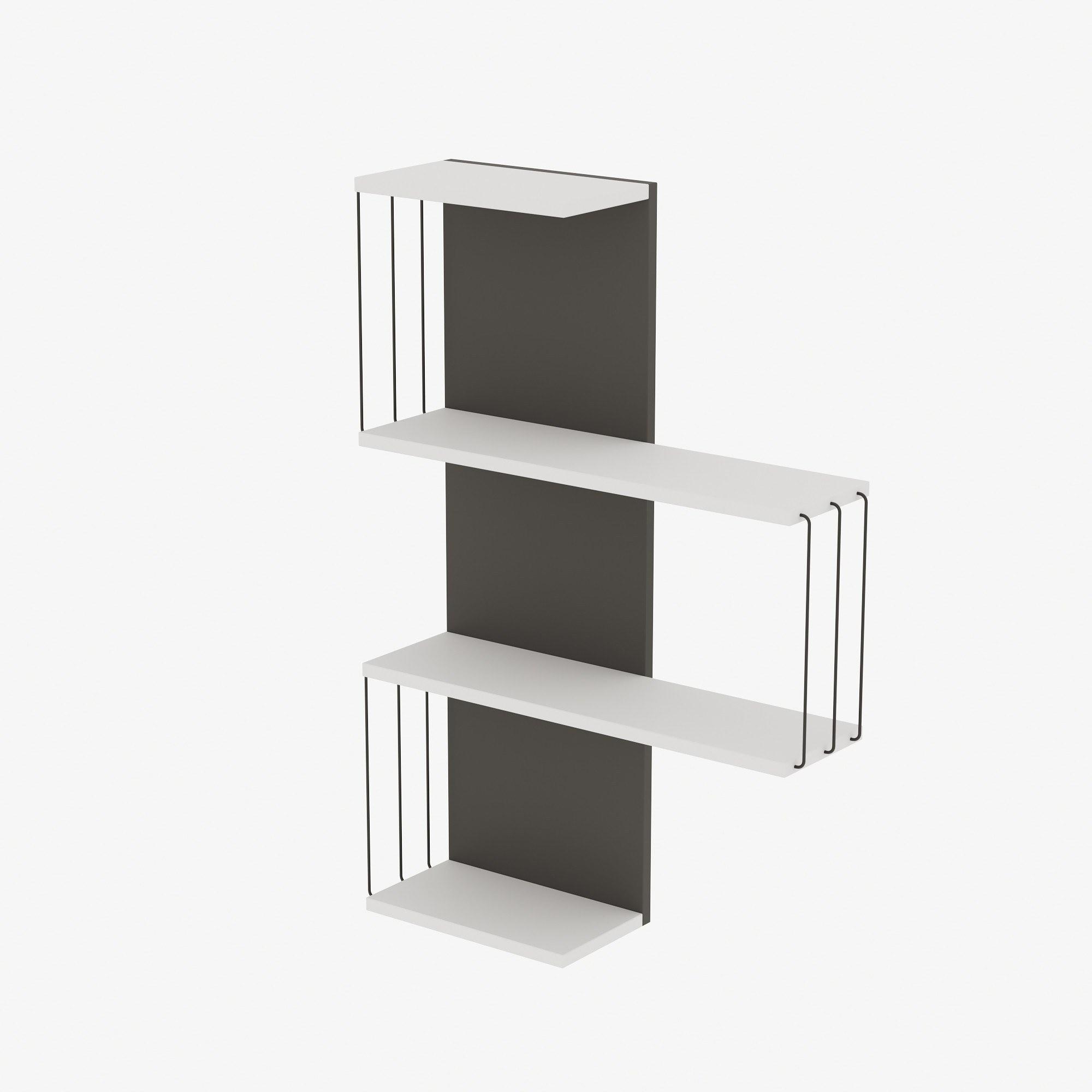Cambel Wall shelf Wood veneer White Anthracite 5
