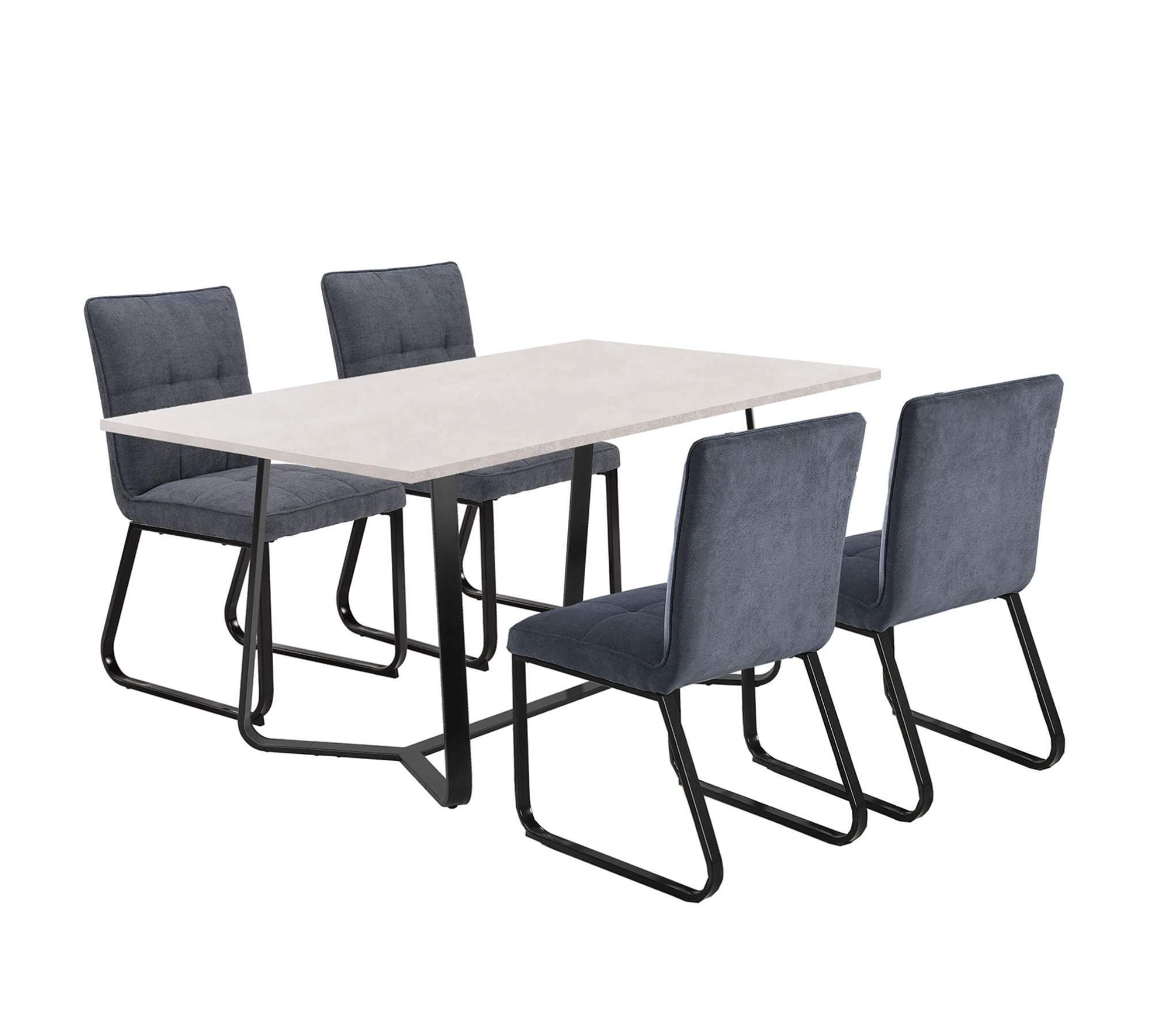2x Polsterstuhl Webstoff Dunkelgrau 5