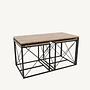 Defne Coffee Table Set Wood Veneer Black 3