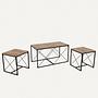 Defne Coffee Table Set Wood Veneer Black 4