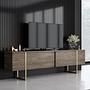 Luxe Wohnzimmermöbel-Set Holzfurnier Gold 2