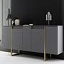 Luxury living room furniture set wood veneer anthracite gold 3