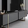 Luxury living room furniture set wood veneer anthracite gold 8