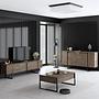 Luxury Living Room Furniture Set Wood Veneer Black 0