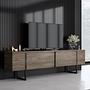 Luxury Living Room Furniture Set Wood Veneer Black 2
