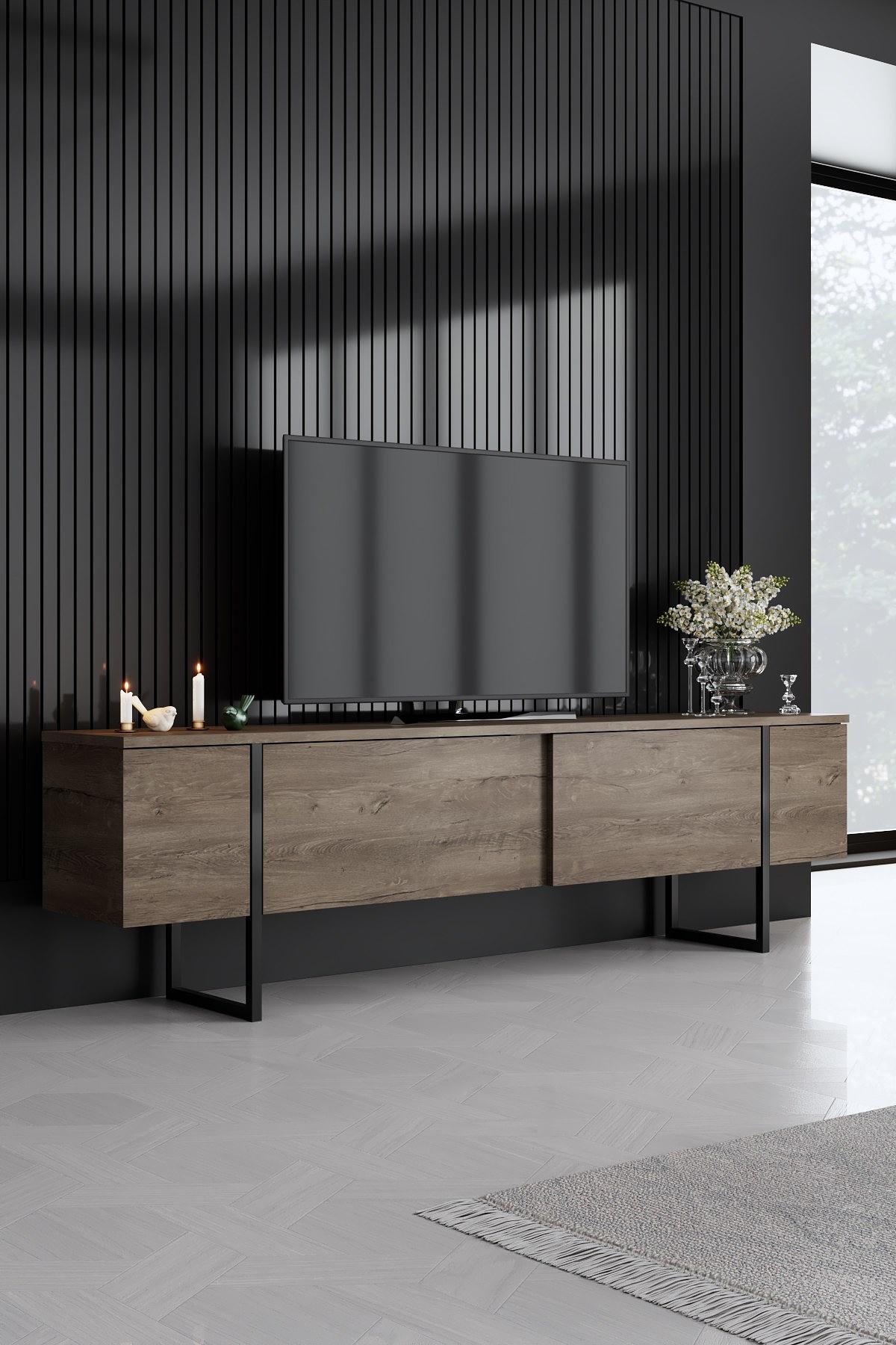 Luxe Wohnzimmermöbel-Set Holzfurnier Schwarz 2