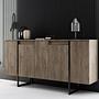 Luxe Wohnzimmermöbel-Set Holzfurnier Schwarz 3