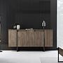 Luxury Living Room Furniture Set Wood Veneer Black 6