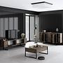 Luxury Living Room Furniture Set Wood Veneer Black 8