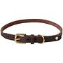 Robin dog collar leather chocolate brown 0
