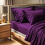 Spannbettlaken Baumwolle Violett 100cm x 200cm 0
