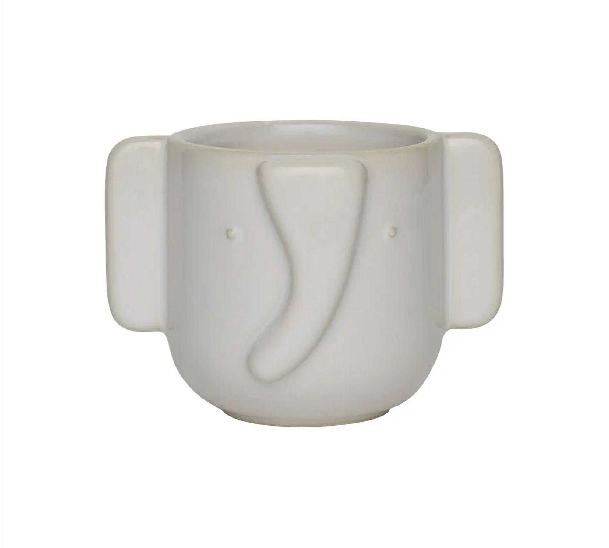Elephant Pot Ceramic Cream 0