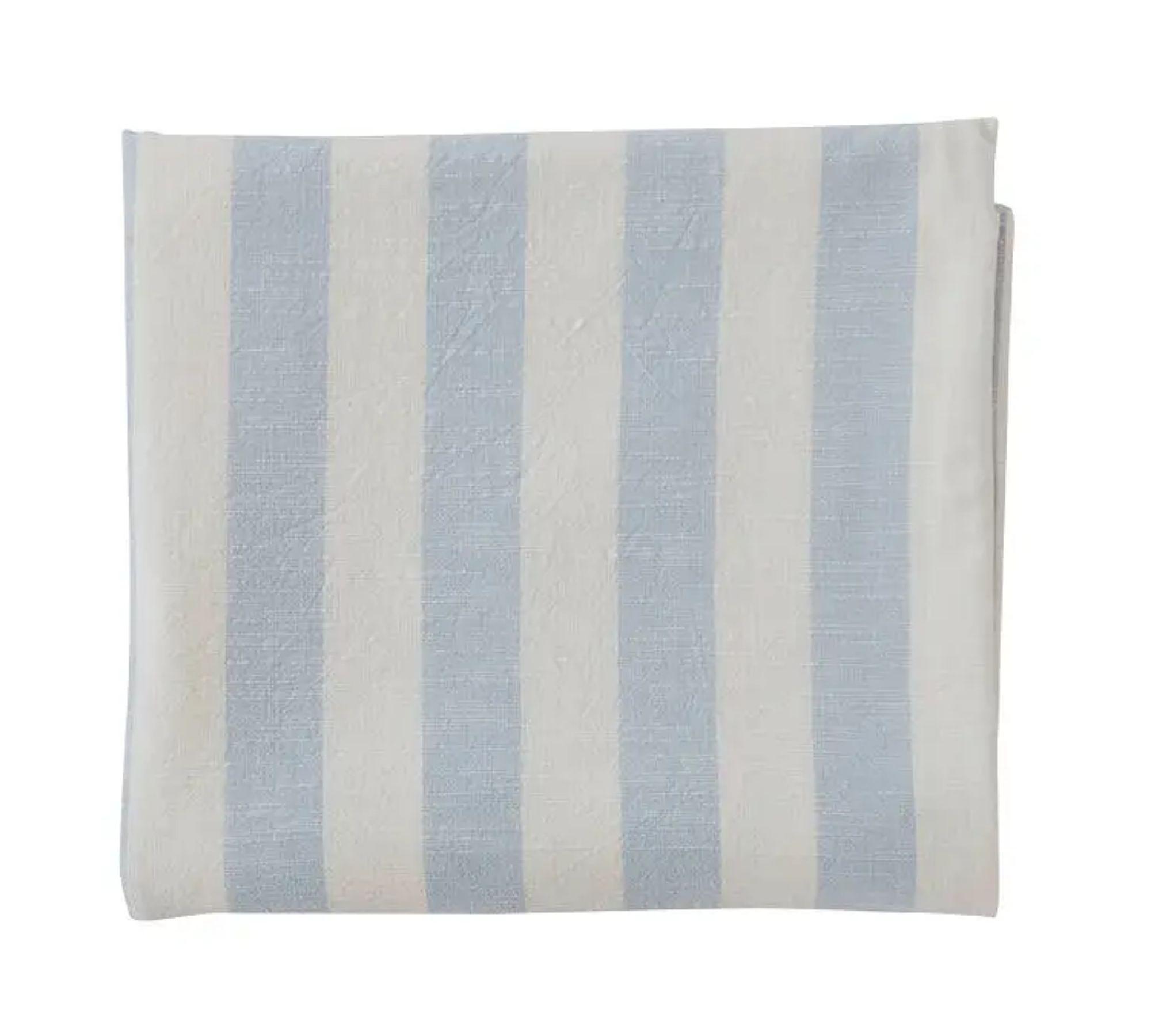 Tablecloth 260x140 cm Cotton Blue Striped 0