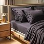 Fitted sheet Cotton Dark Grey 100cm x 200cm 0