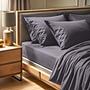 Fitted sheet Cotton Grey 100cm x 200cm 0