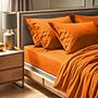 Fitted sheet Cotton Orange 100cm x 200cm 0