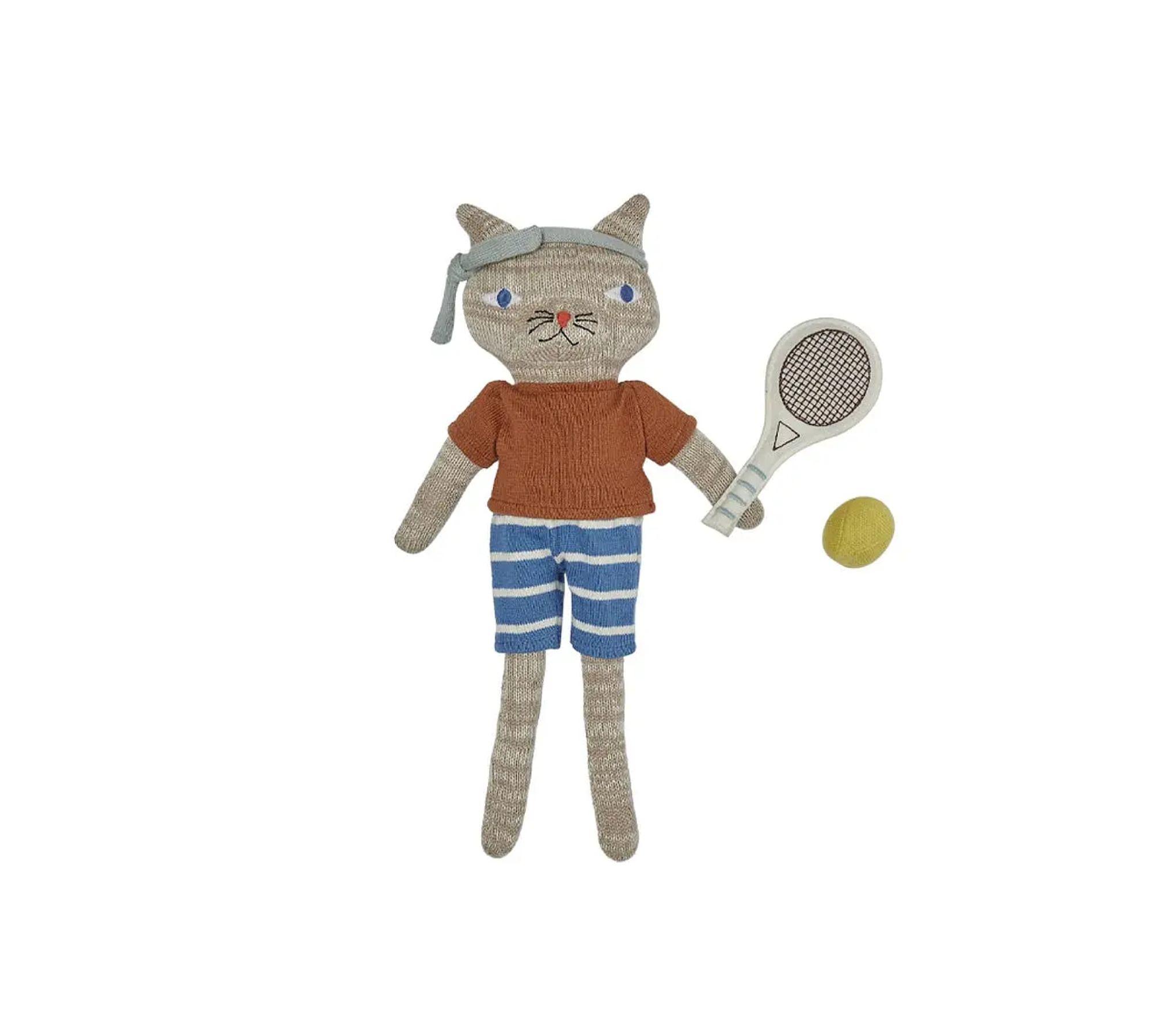 Polly Cat Tennispuppe Baumwolle Grau 0