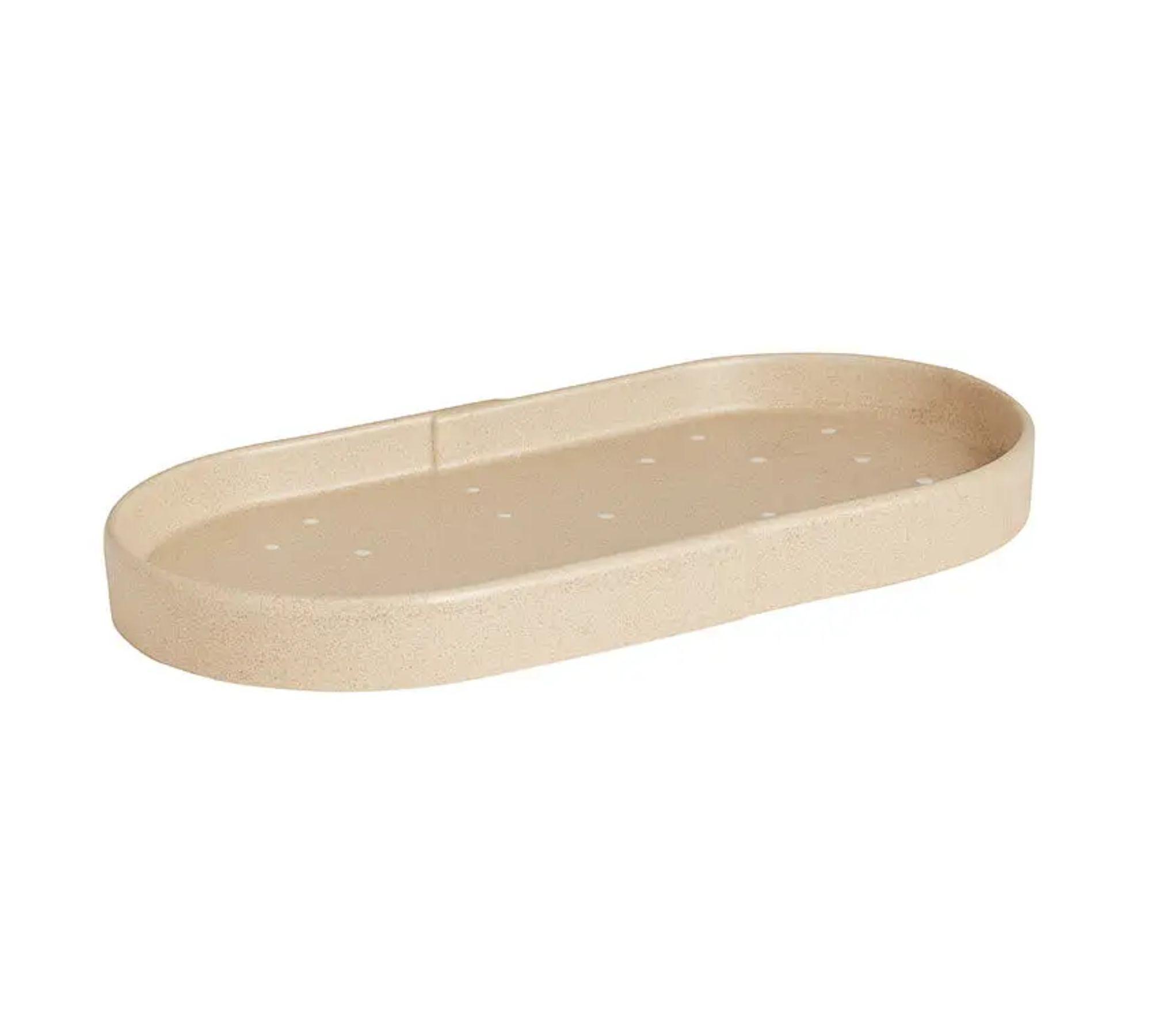 Aki Tray Oval Stoneware Natural 0