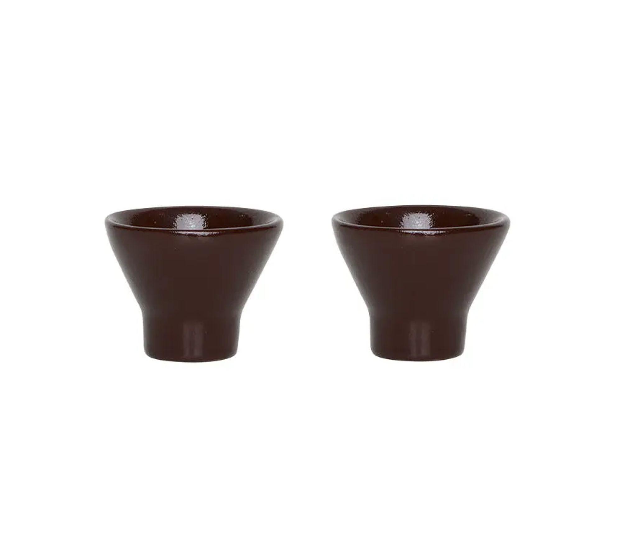 2x Yuka portauova ceramica marrone 0