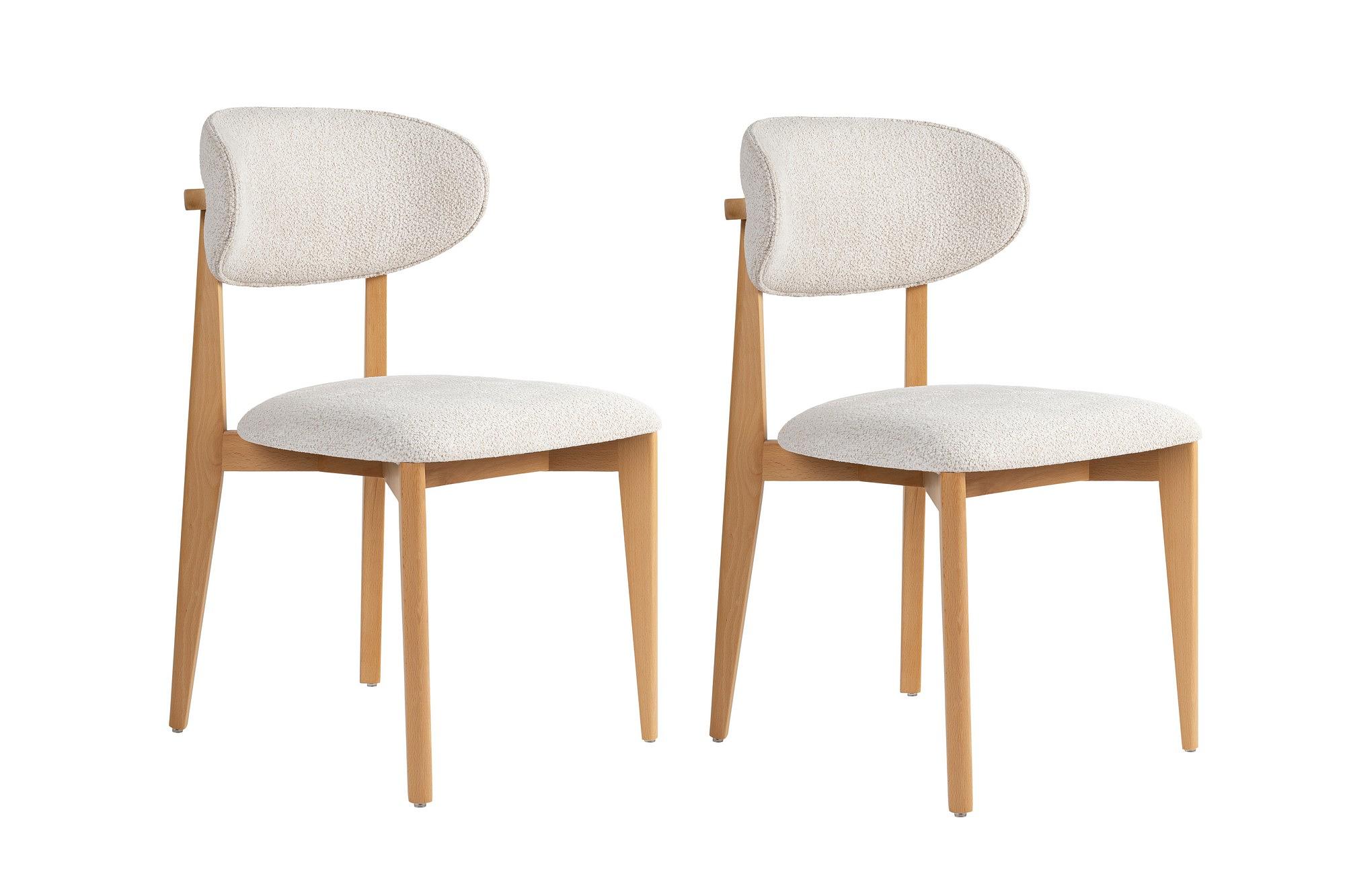 2x Lionte Dining chair Wood veneer White 0