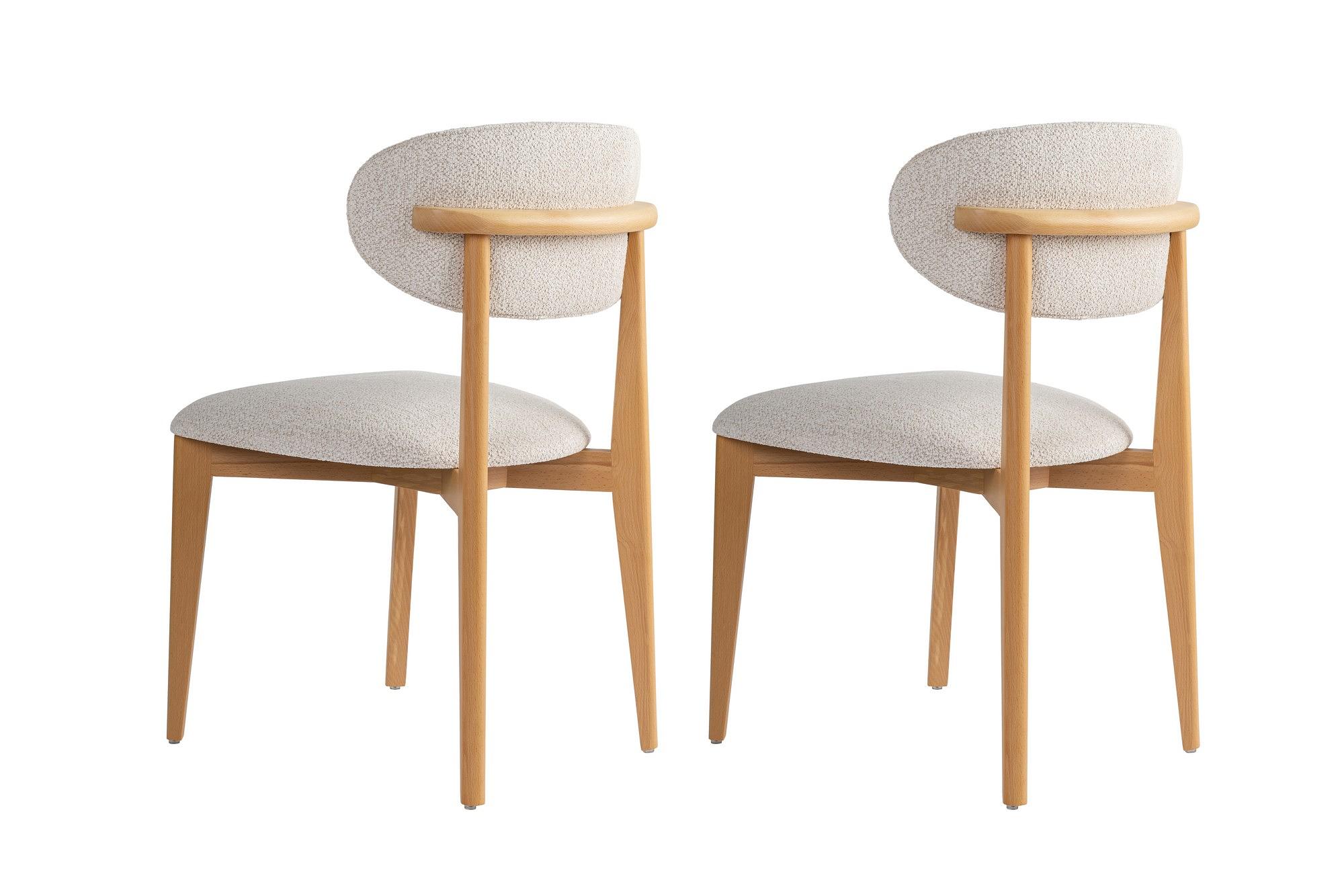 2x Lionte Dining chair Wood veneer White 3
